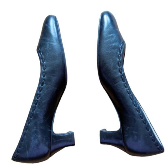 Trotters Black Leather Pumps, Wide Fit Heels, Office, Comfort Heels - Picture 4 of 9